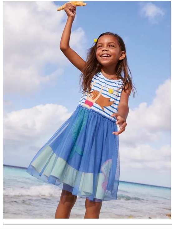 Mini Boden Other - Mini Boden Tulle Mermaid Applique Dress sz 6/7
